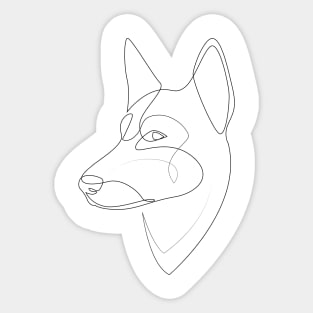 German Shepherd - one line drawing Sticker